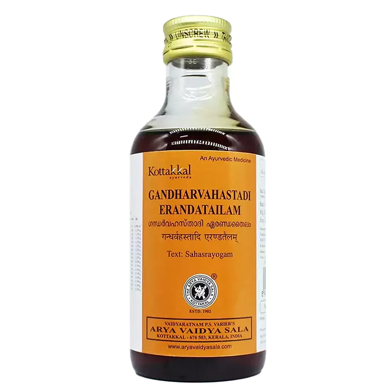 Kottakkal Arya Vaidyasala Gandharvahasthadi Eranda Tailam, 200 ml-1.webp